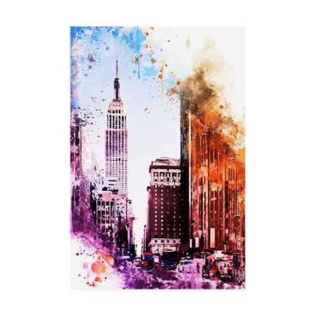 Philippe Hugonnard 'NYC Watercolor Collection - Pink Empire' Canvas Art,12x19